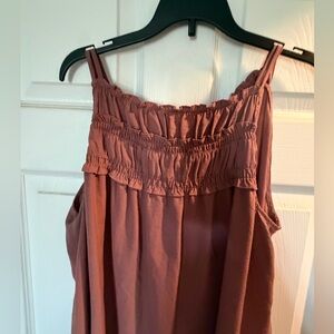 Maurices Mauve Smocked Strap Sleeveless Top